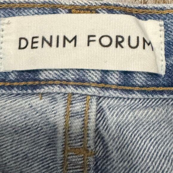 Denim Forum Joni High Rise Loose Jeans Size 25 Distressed Button Fly Aritzia - Picture 5 of 9